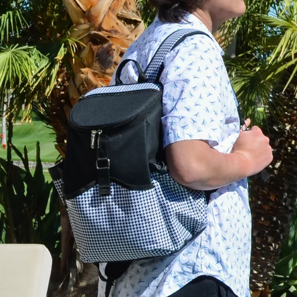 Houndstooth Picnic At Ascot 38 Quarts Picnic Tote Bag Cooler in Houndstooth - Image 3